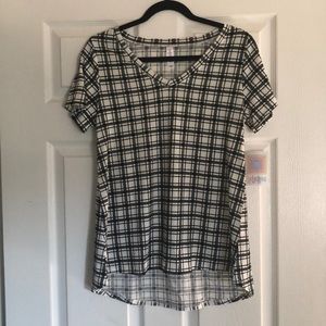Black and White Plaid Small Christy T by LuLaRoe